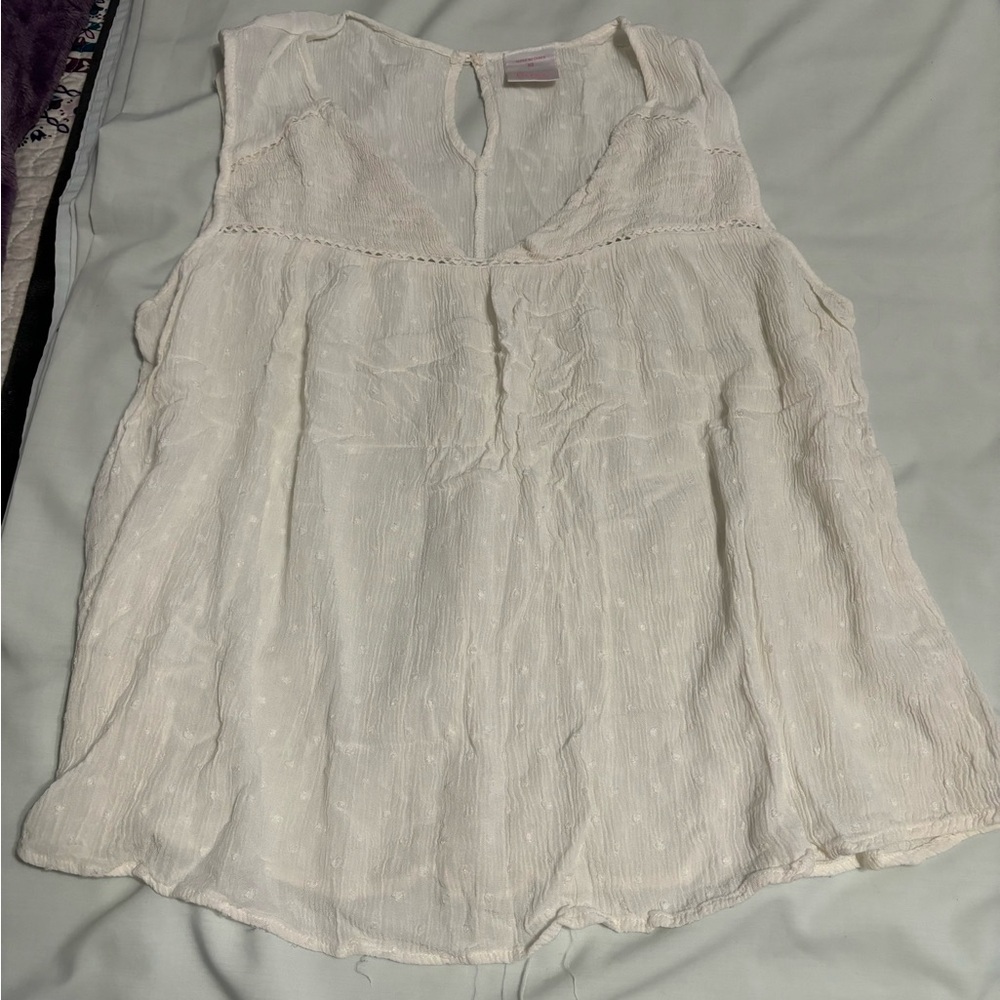 Luna White Sleeveless Top